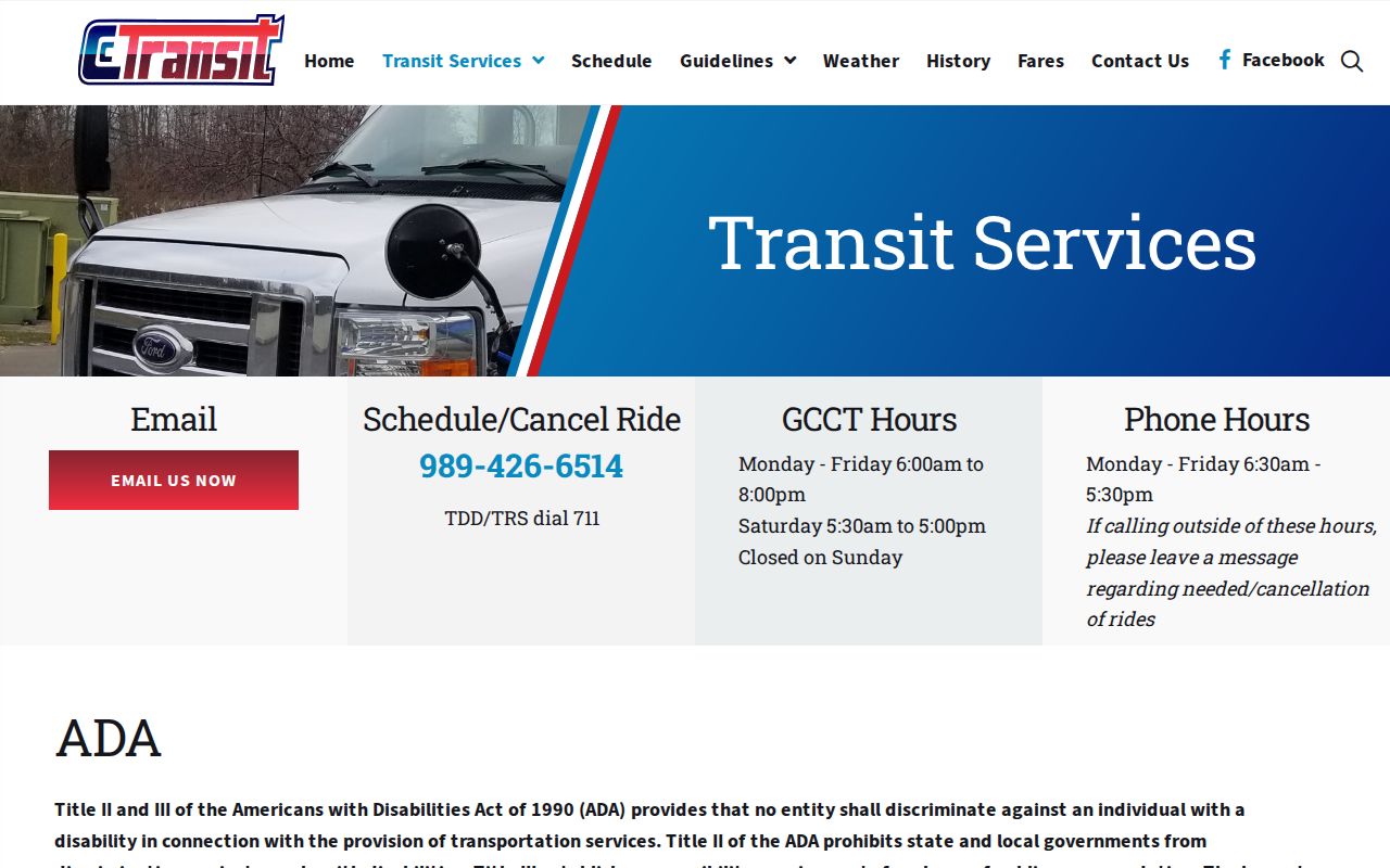Gladwin County transit service information for travel after a jail release